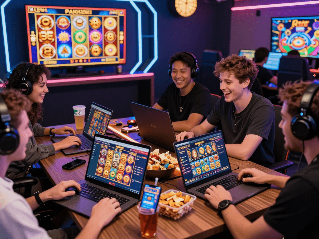 Exciting RTP slot hari ini gaming session with diverse players enjoying PAKHOKI platform.