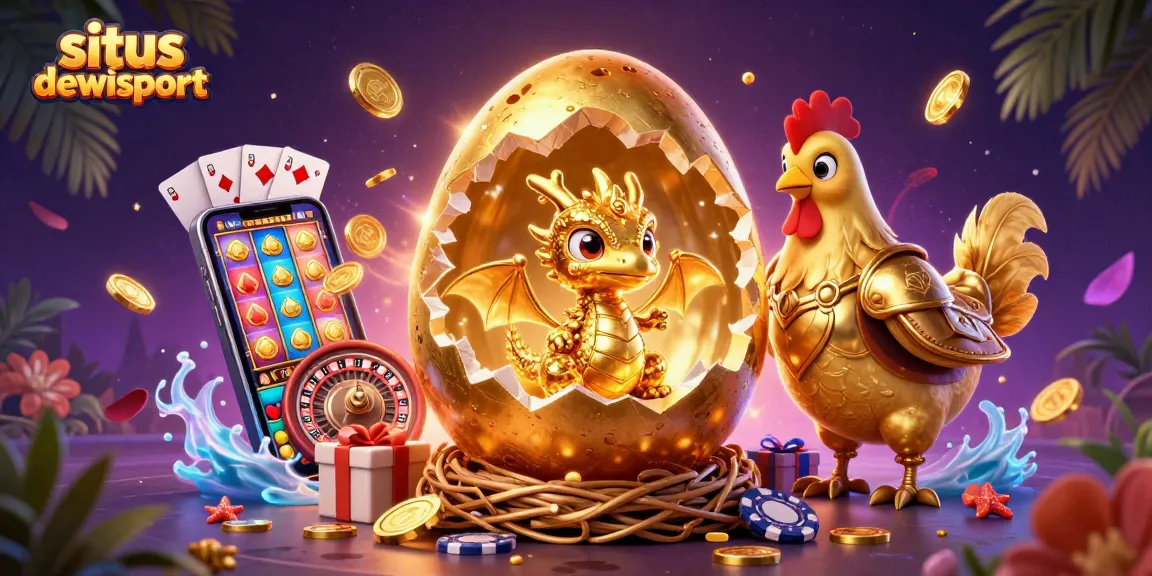 Engage with situs dewisport’s vibrant casino world featuring golden dragon and poker chips.