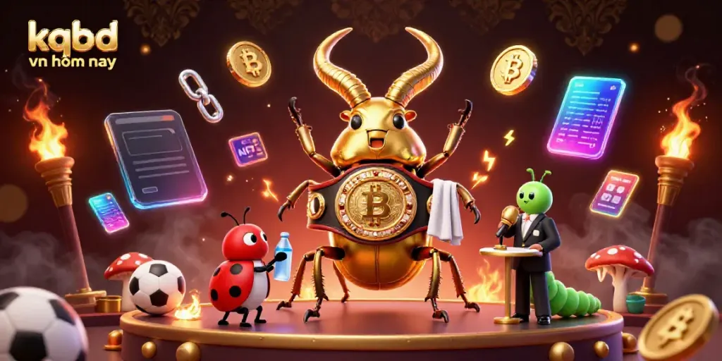 Bet on kqbd vn hôm nay for real-time sports updates featuring dynamic sportsbook elements and glowing characters.
