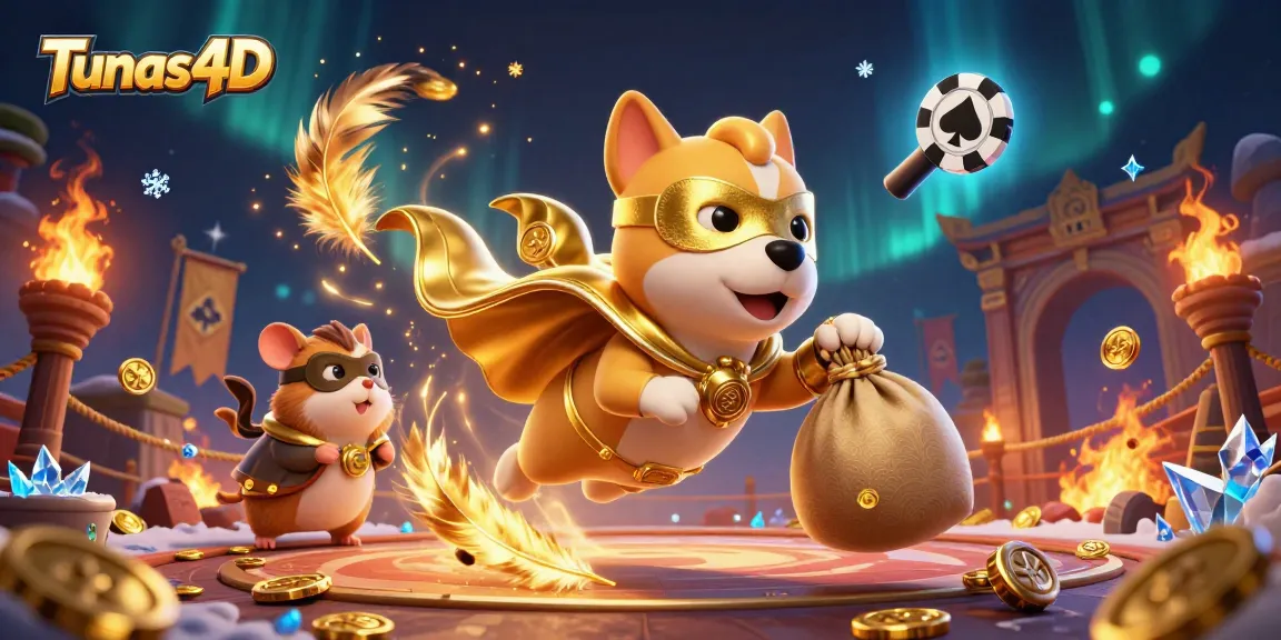 Tunas4D menghadirkan desain 3D dinamis dengan superhero anjing dan hamster dalam permainan togel online yang menguntungkan.