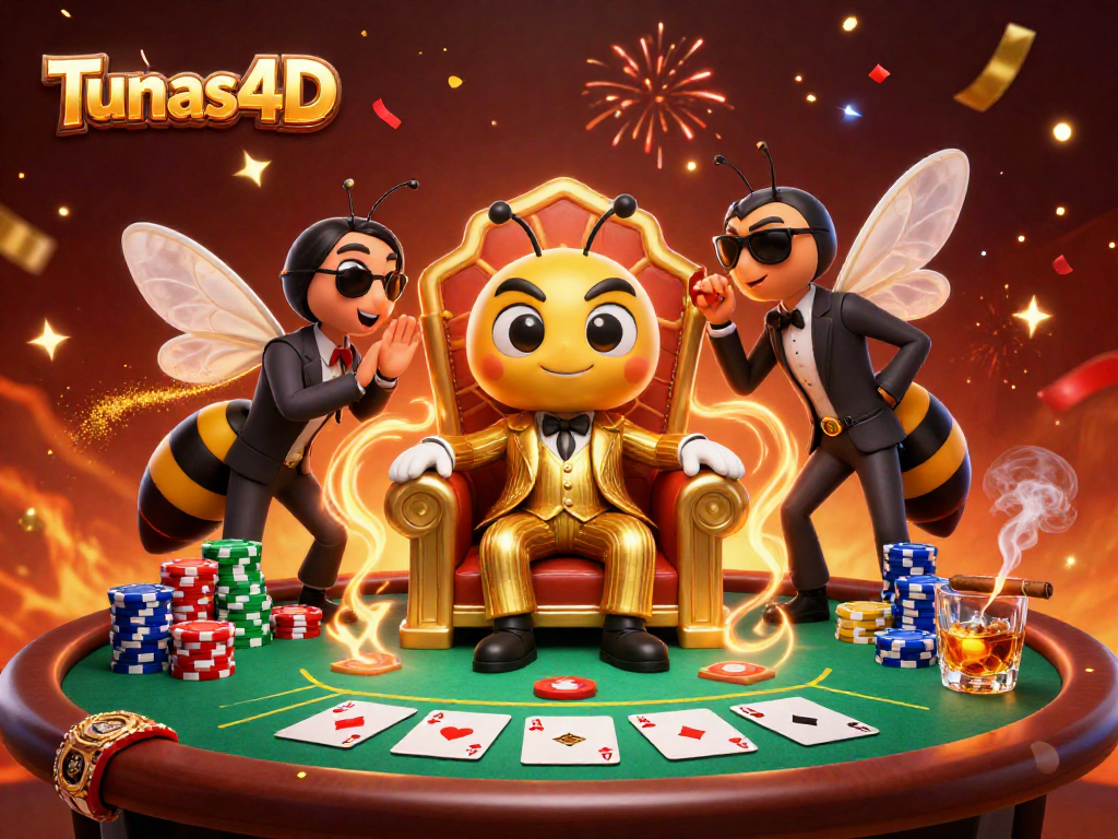 Experience thrilling wins in Tunas4D with our animated casino adventure featuring poker and celebration!