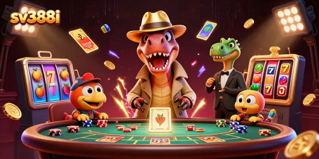 Experience the thrill of sv388i with dynamic velociraptor-themed blackjack action.