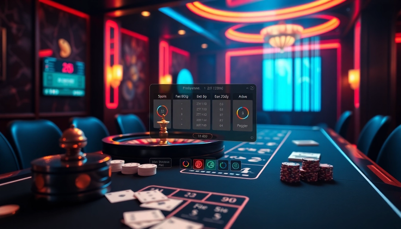Nohu90 online casino interface showcasing luxury gaming with cards, chips, and a roulette wheel.