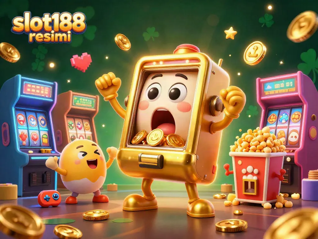 Menangkan jackpot dengan slot188 resmi dalam ilustrasi 3D yang penuh warna dan semarak.