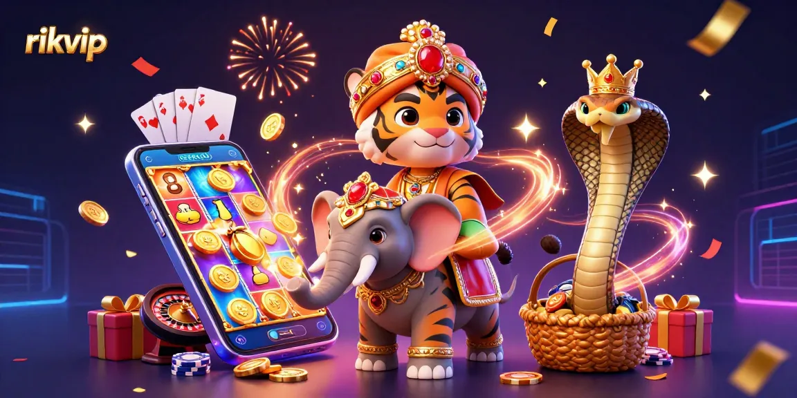 Experience excitement with rikvip in a vibrant 3D casino wonderland, showcasing immersive gambling elements.