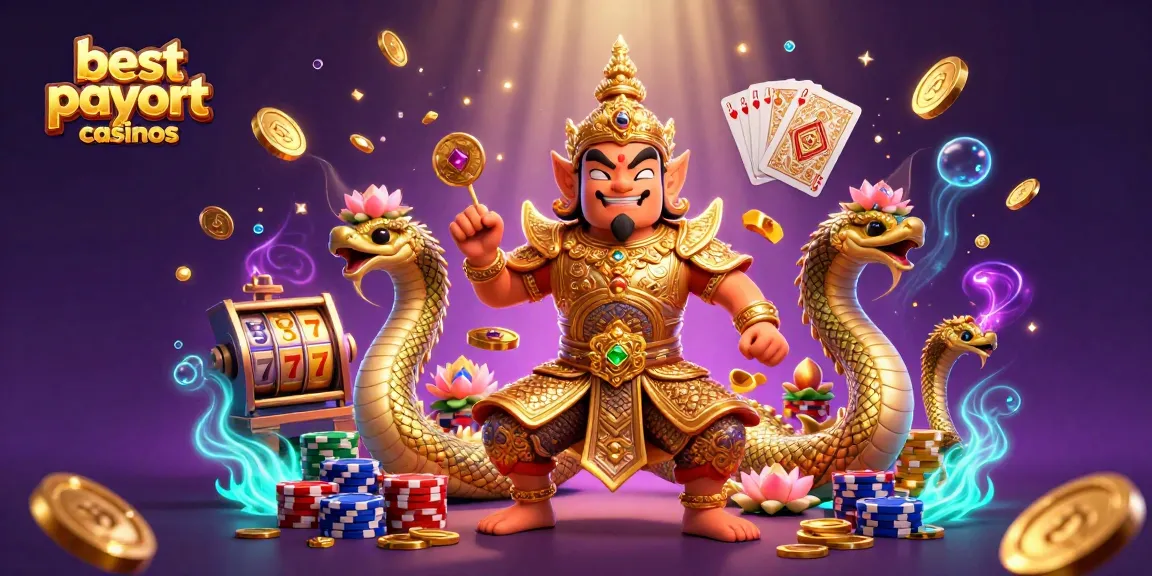 Experience the thrill of the best payout casinos with vibrant casino imagery and engaging characters.