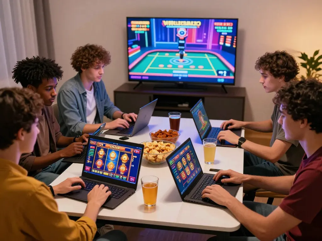 Sahabat menikmati permainan slot di situs VIRUS88 dengan grafis yang beragam dan momen kemenangan.