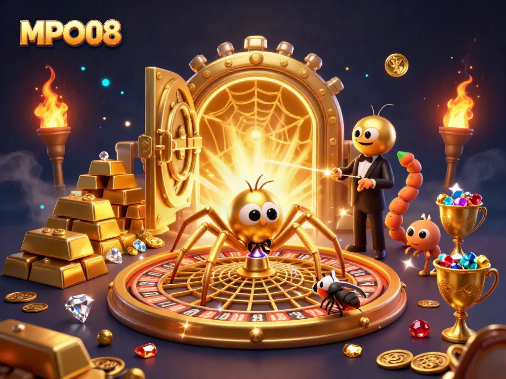 MPO08 showcases an exciting casino atmosphere with betting action and vibrant treasures.