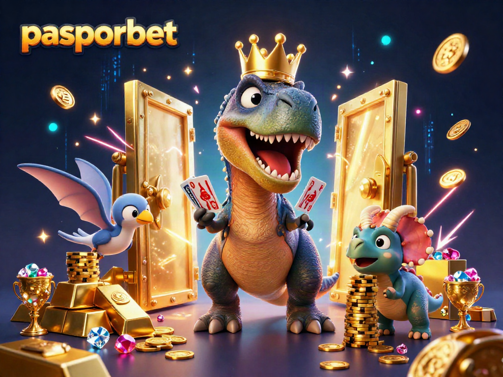 PASPORBET menghadirkan keseruan bermain dengan dinosaur dan chip emas yang menumpuk.