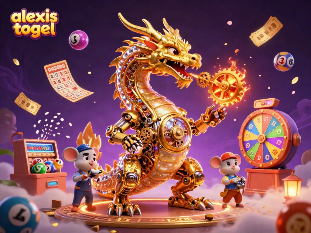 Menangkan hadiah besar dengan alexis togel dalam ilustrasi 3D menakjubkan berisi unsur-unsur permainan lotere.