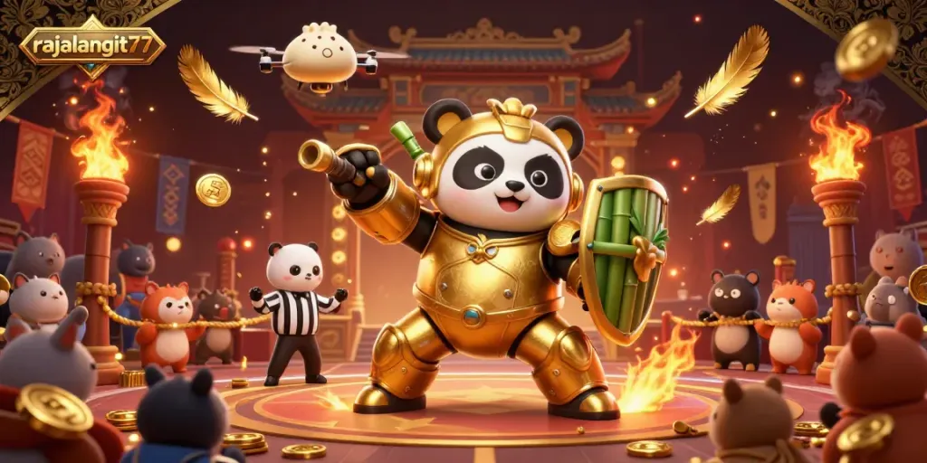 Experience the thrill at rajalangit77 with a vibrant 3D casino illustration featuring exciting gaming action.