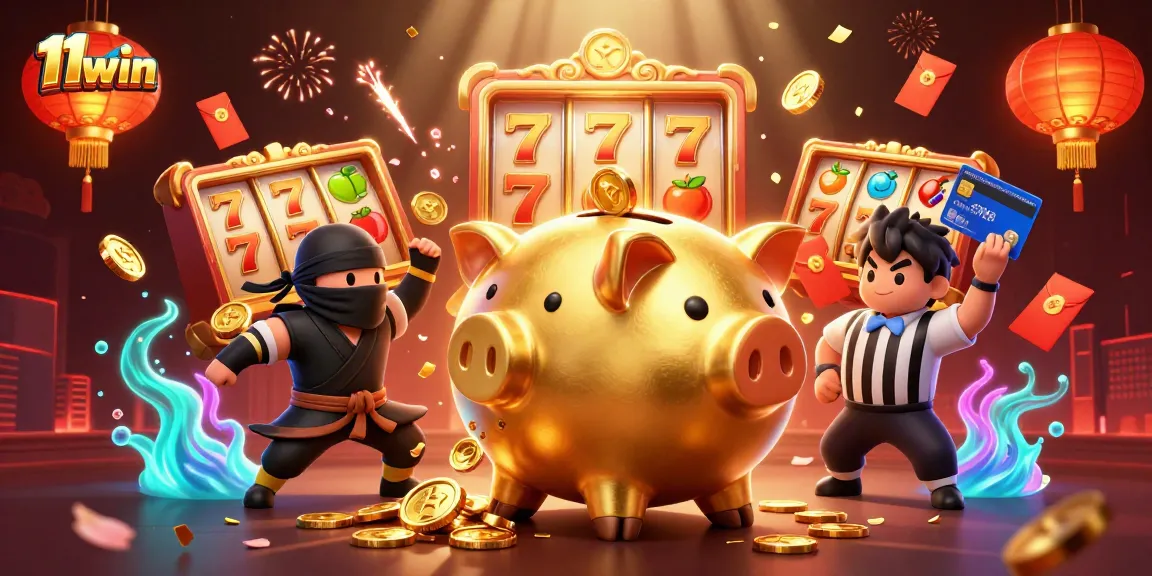 Experience the excitement of 11win with vibrant casino elements and characters in action.