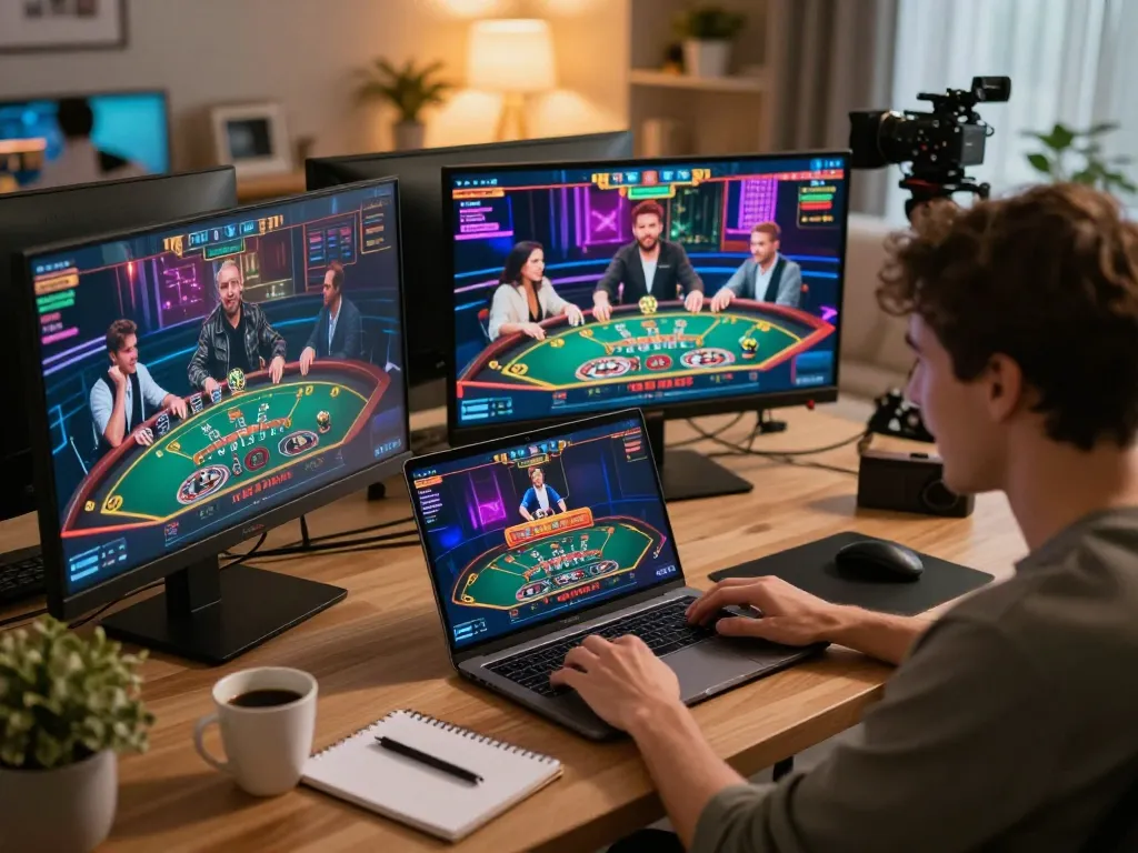 Players optimally engaging in SC88 online games from a comfortable home environment, showcasing live dealer reactions and sparkling game graphics.