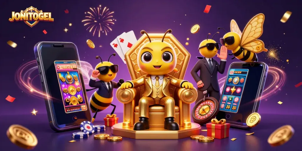 Experience JONITOGEL's exciting gaming environment with a bumblebee mob boss overseeing grand games.