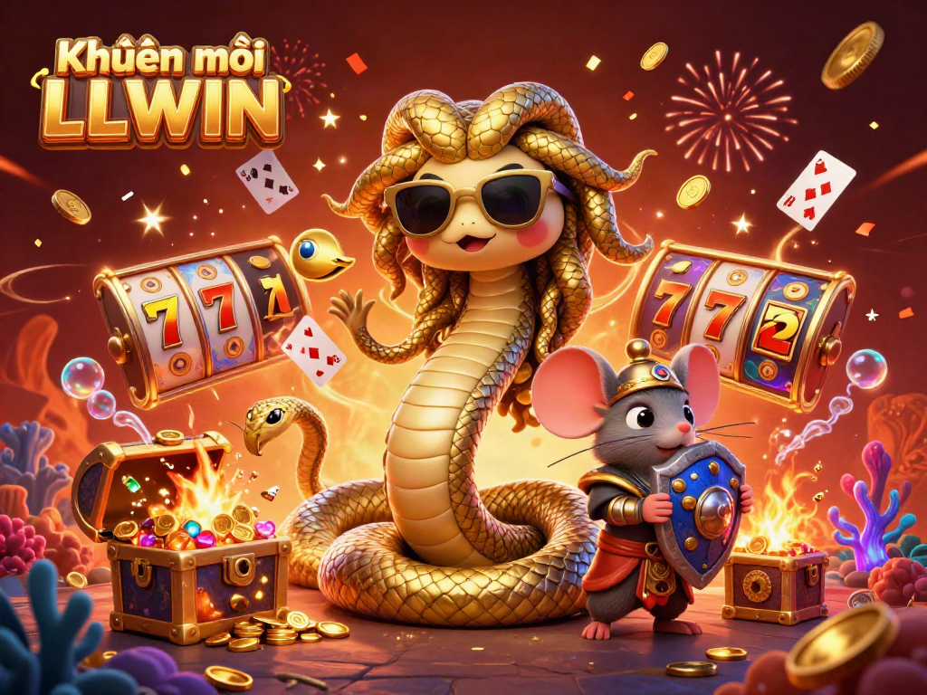 Engage in thrilling gaming adventures with Khuyến mãi LLWIN amidst 3D characters and dynamic casino elements
