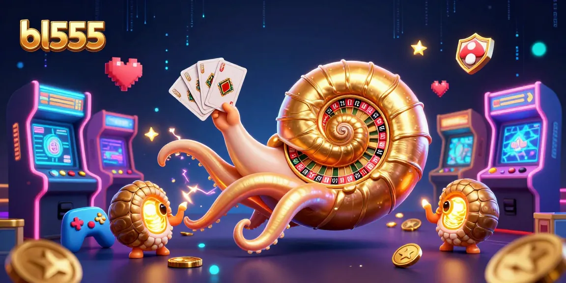 Experience thrilling gameplay at bl555 with a 3D nautilus and glowing games in vibrant casino scene.