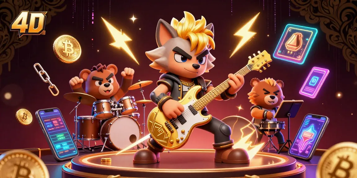 Experience thrilling 4D casino excitement with our vibrant rock star characters on stage.