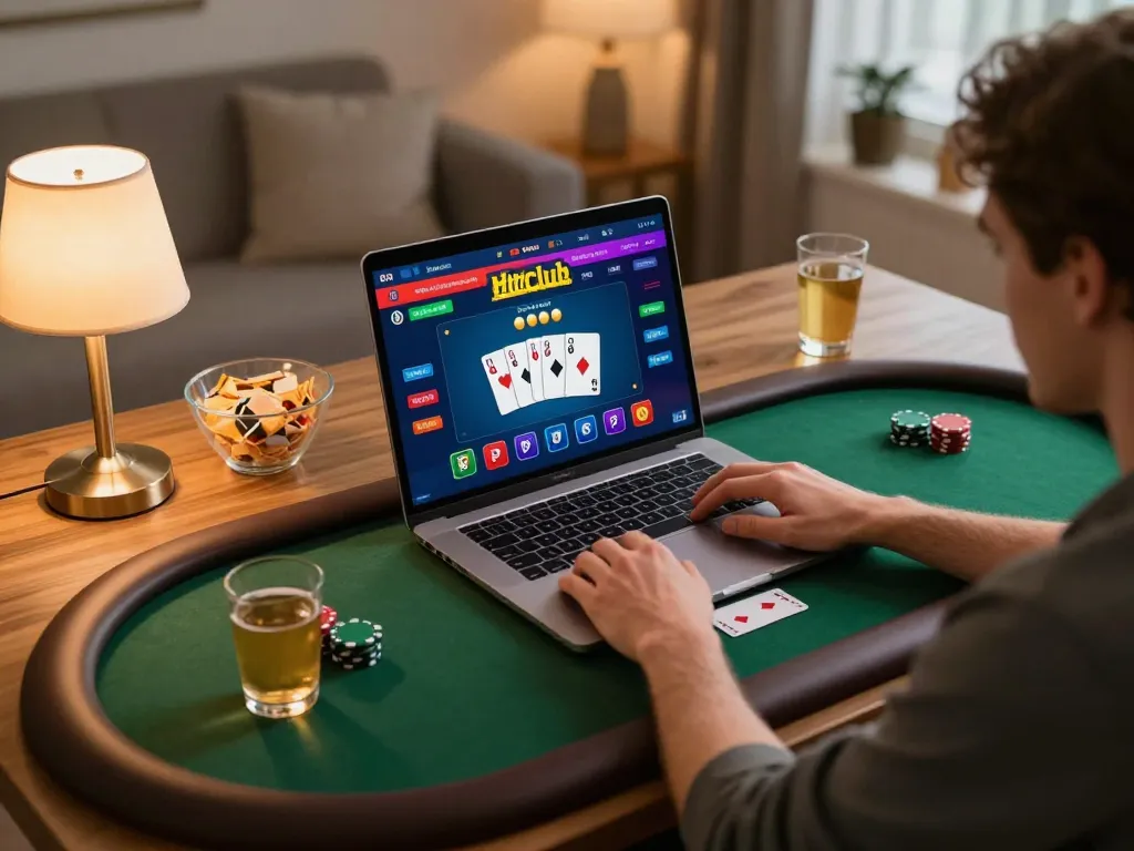 Engaging with Hitclub gaming online while enjoying a cozy home atmosphere