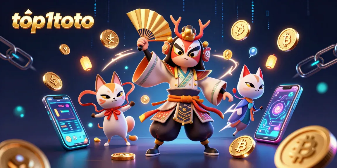 Experience thrilling gaming action with top1toto's vibrant 3D illustration showcasing the excitement of online gambling.