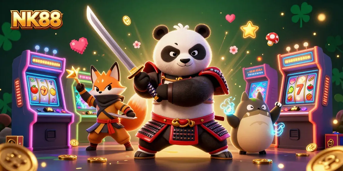 Engage in thrilling moments with NK88 while exploring vibrant casino adventures featuring samurai panda, ninja fox, and magical tanuki.