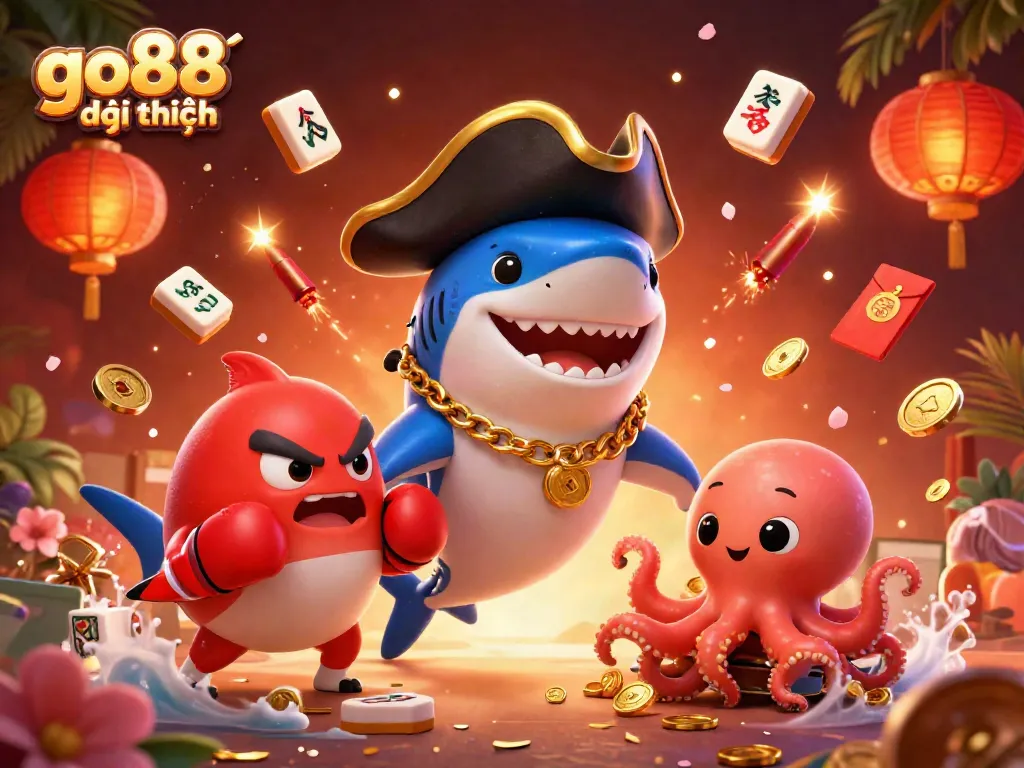 Experience thrilling gameplay with go88 đổi thưởng in this vibrant casino scene featuring animated characters.
