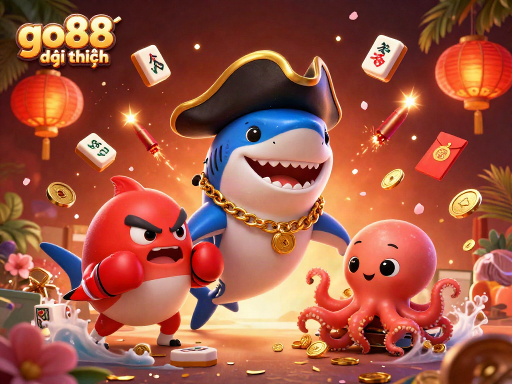 Experience thrilling gameplay with go88 đổi thưởng in this vibrant casino scene featuring animated characters.