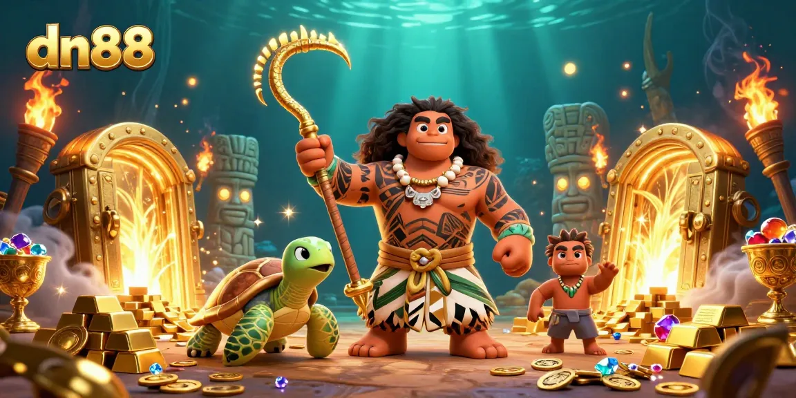 Join the excitement at dn88 with a vibrant scene showcasing high-stakes gambling, treasure, and adventure.