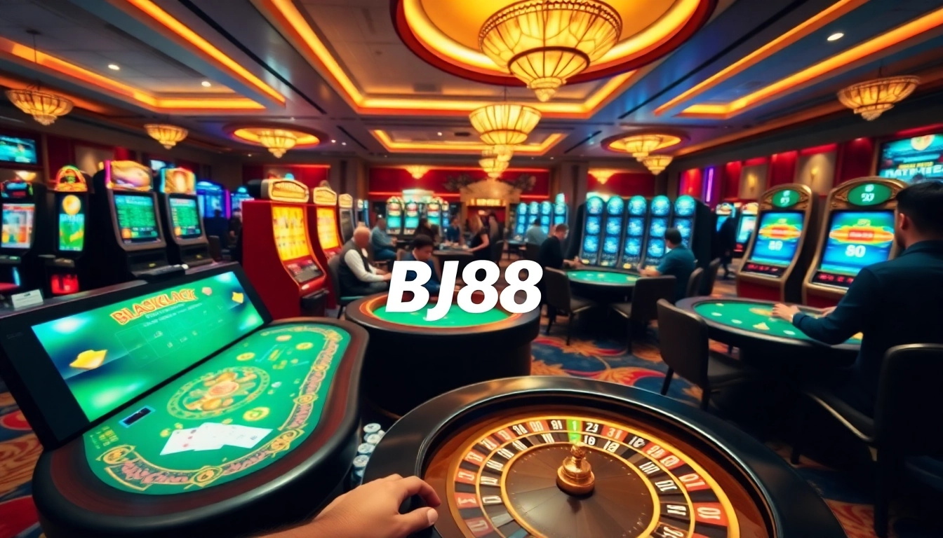 Experience the excitement of BJ88 online casino with vibrant game tables and thrilling action.