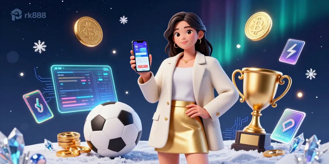 Engage in thrilling sports betting at rk888 with vibrant visuals and crypto elements.