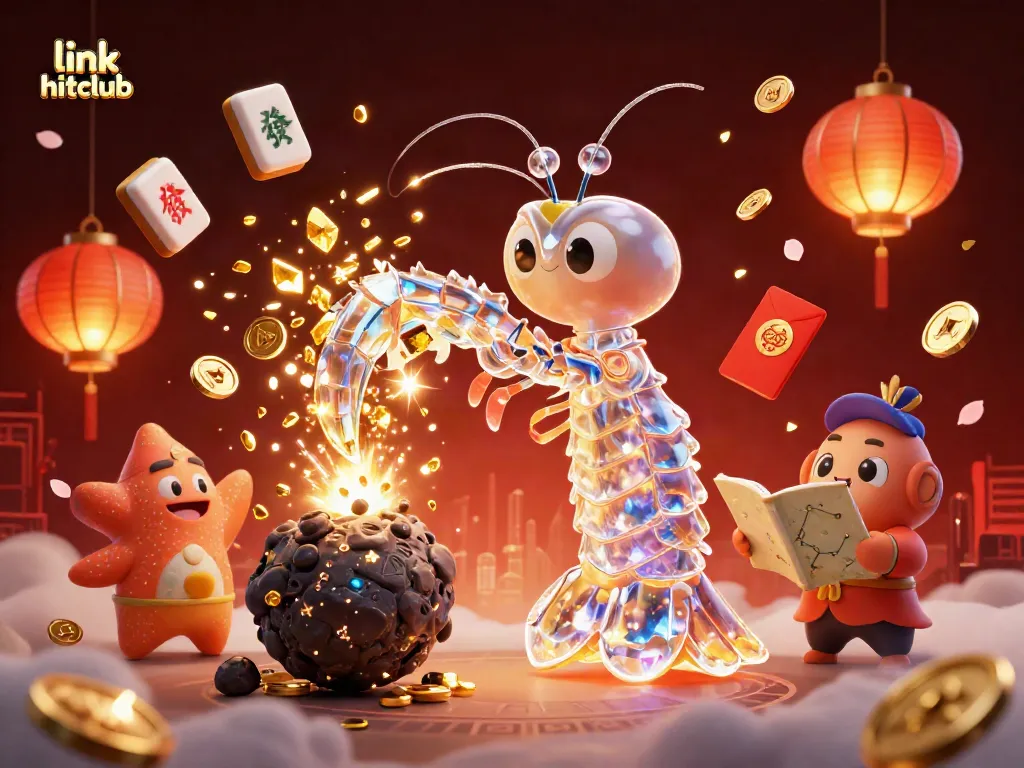 Experience the thrill with link hitclub, featuring a cosmic mantis shrimp in action and lavish casino elements.