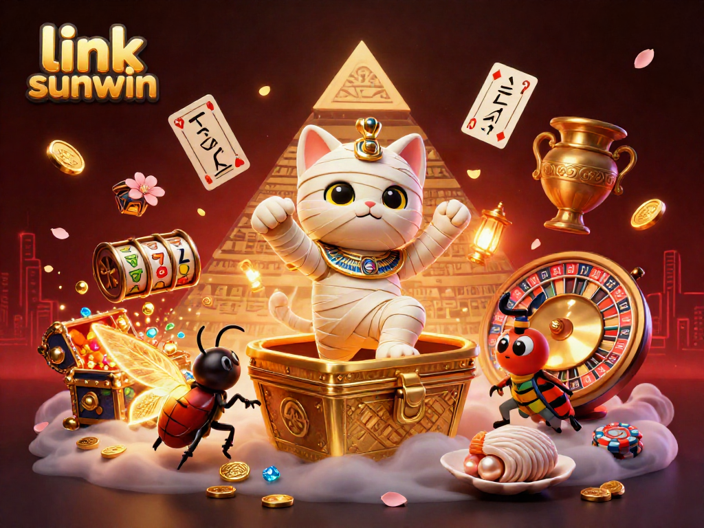 Experience the thrill of the casino with link sunwin through dynamic 3D illustrations filled with games and treasures.