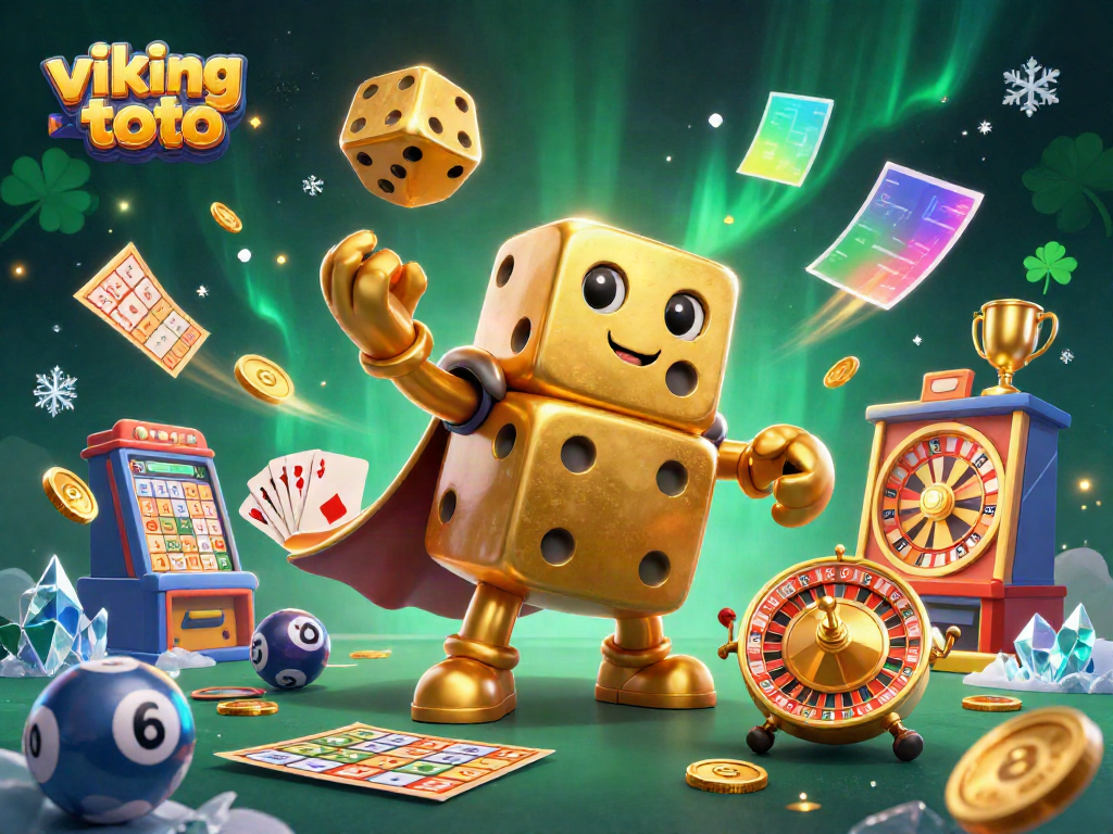 Experience thrilling winning patterns with viking toto in an energetic lottery illustration.