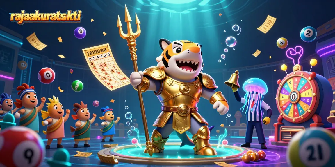 Permainan menarik di RAJAAKURAT dengan macan hiu bertopeng gladiator dan ikan cheerleader di bawah air.