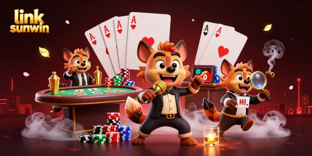 Engage in thrilling casino fun with link sunwin, featuring hyenas in a vibrant atmosphere.