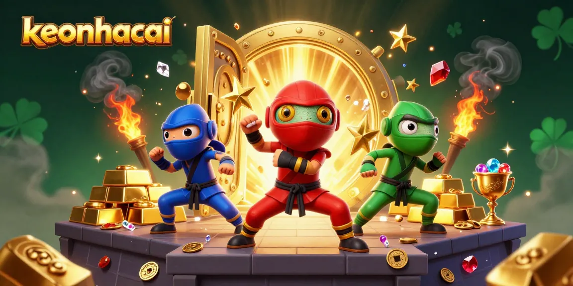 Engage with keonhacai's thrilling casino adventure featuring ninja chameleons and dazzling treasures.