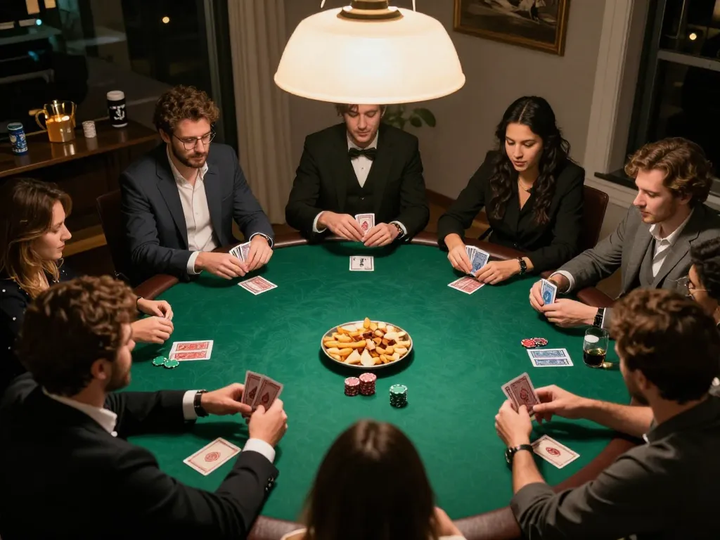 Lucks8 players engaged in a thrilling poker game during a friendly gathering