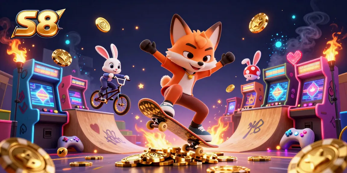 S8 players enjoy exhilarating gaming experiences with vibrant casino action and dynamic illustrations.
