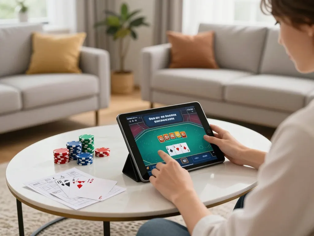 Play poker on a tablet at home with 789bet in a cozy setting.