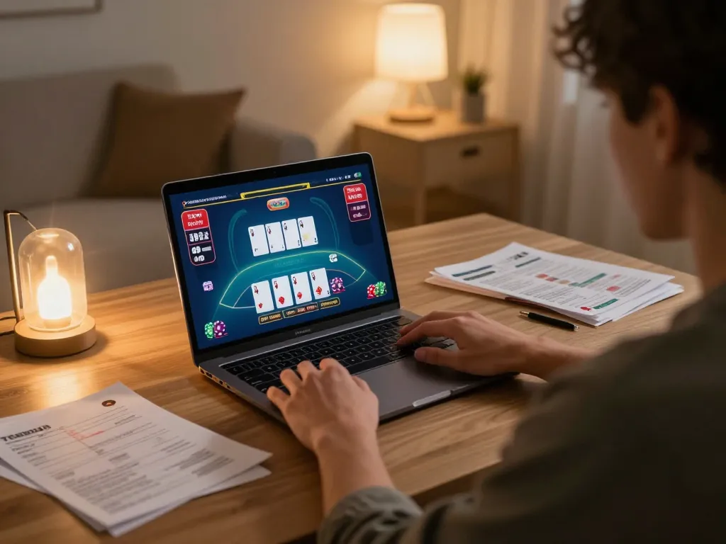 Experience tg88 online blackjack with immersive gameplay at home, showcasing user's strategy and excitement.