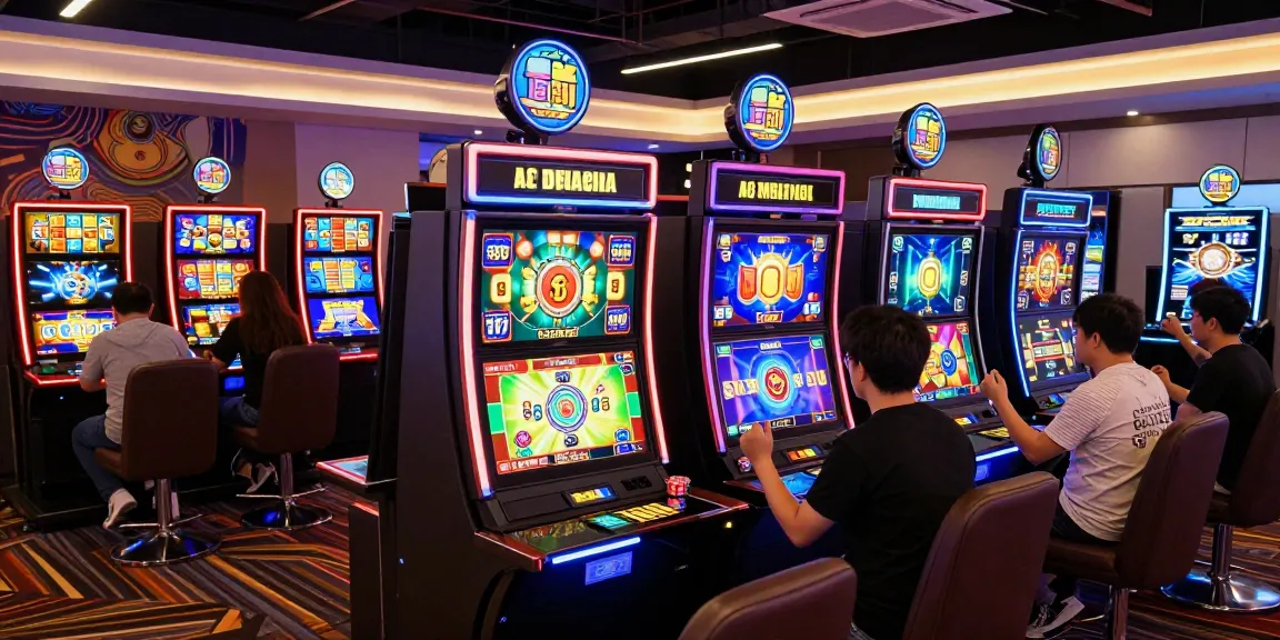 Login Modal138 dengan pemain slot bersemangat dan suasana kasino digital yang meriah.