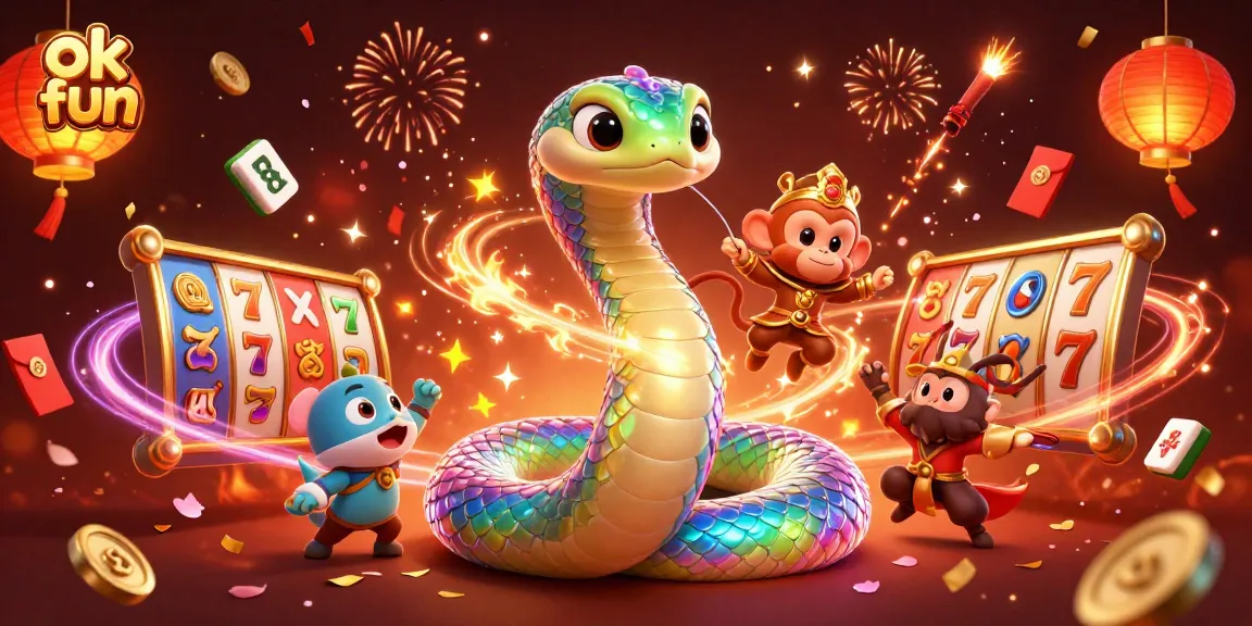Experience the thrill of ok fun at vibrant casino games with iridescent serpent and lucky symbols.