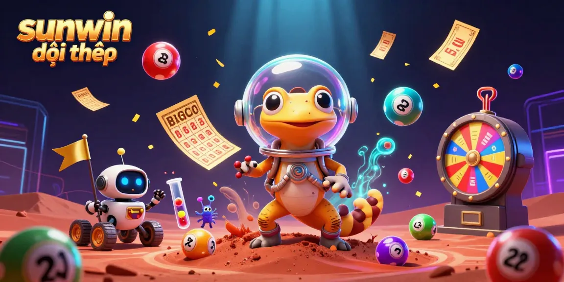 Win big with sunwin đổi thưởng as a cartoon Martian gecko discovers a golden casino on Mars!