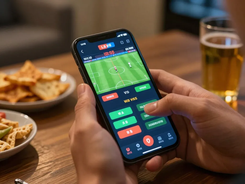 Engaging moment of kaisar 888 mobile betting action during a crucial game.