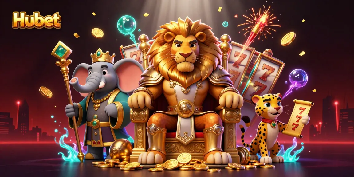 Hubet captures thrilling slot action with unique 3D characters in a vibrant casino setting.