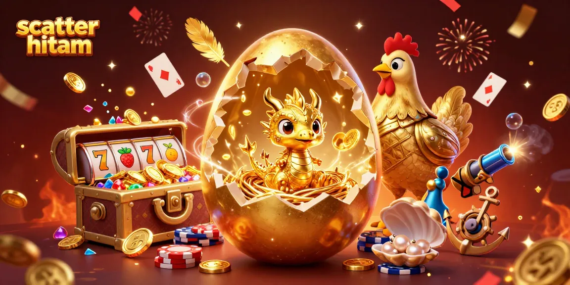 Win big with scatter hitam in this dynamic casino scene featuring gold dragon and joyful elements.