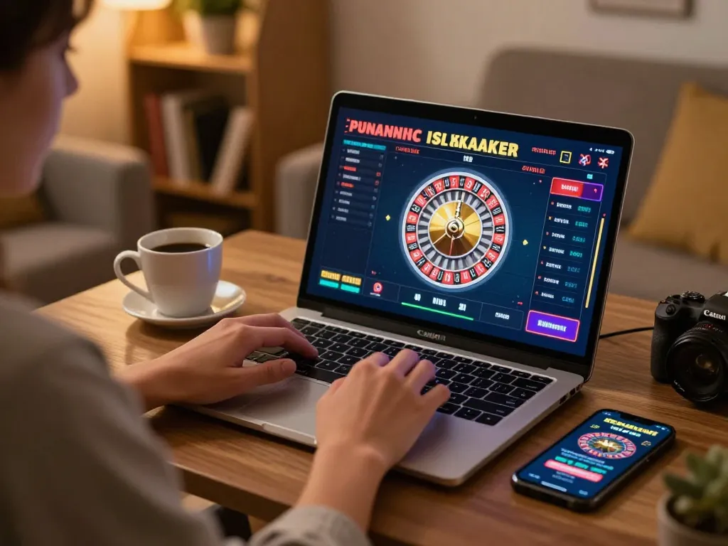 Engaging home online gaming setup at https://c168b.com/ with a focus on a lively roulette game interface.