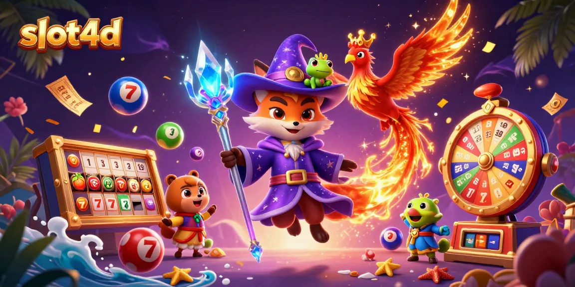 Experience thrilling slot4d action with vibrant characters and casino elements in this mesmerizing illustration.