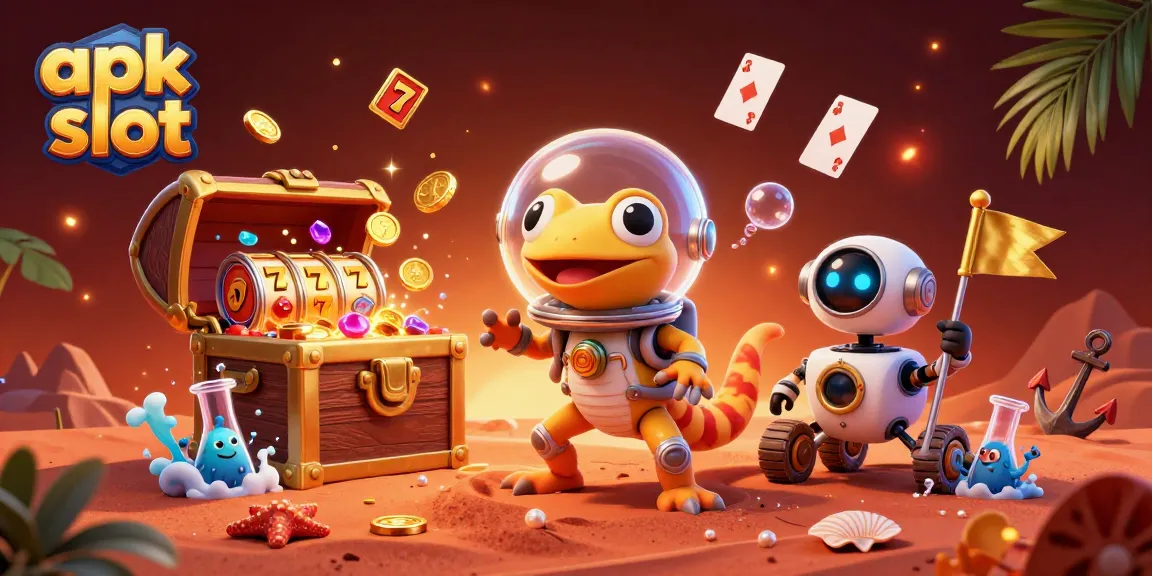 Memainkan apk slot di JKTJKT dengan karakter kartun ceria di kasino emas berkilau.