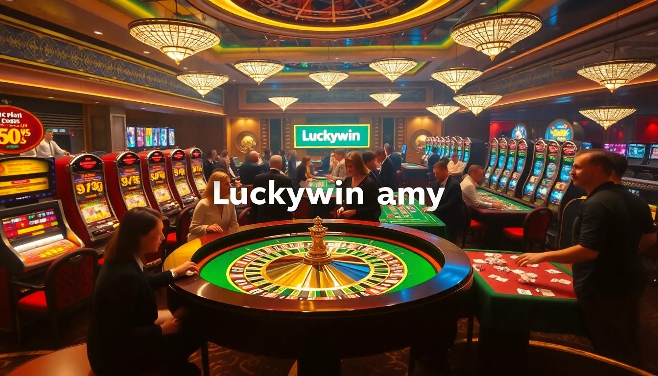 Excited players enjoy casino games at Luckywin army-inspired luxurious tables.