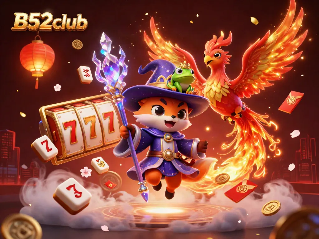Engage with thrilling casino adventures at B52club through a mystical digital illustration